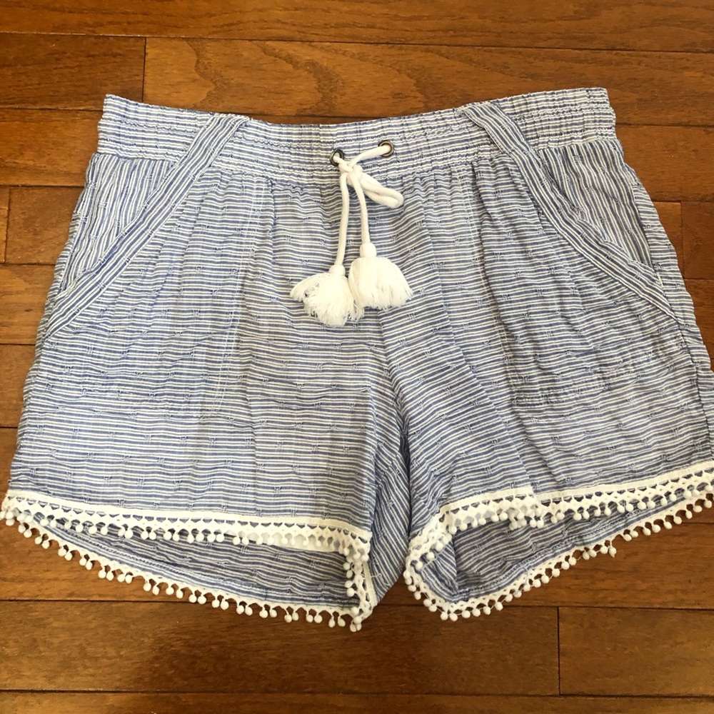 Blue and white shorts